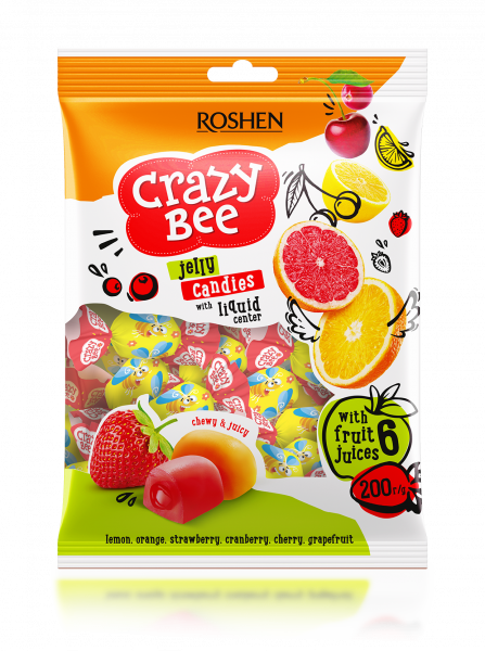 JELLY CRAZY BEE FRUTTY PUNJENI ŽELE VOĆNI BOMBONI 200 G