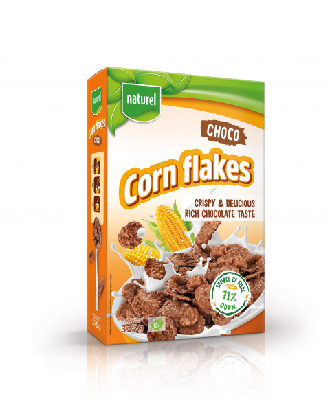 NATUREL CORN FLAKES CHOCO /KUKURUZNE PAHULJICE S OKUSOM KAKAA 375 G