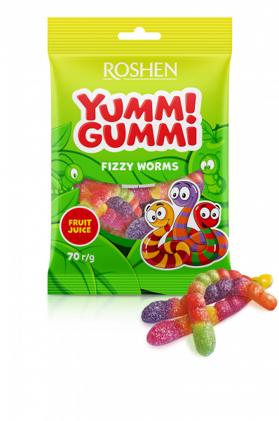 YUMMI GUMMI FIZZY WORMS 70 G